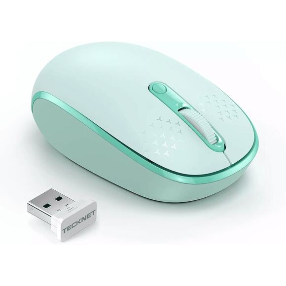 TECKNET Wireless Mouse for Laptop, 2.4GHz USB Mini Cordless Small Teal TK-MS006 - Picture 1 of 14
